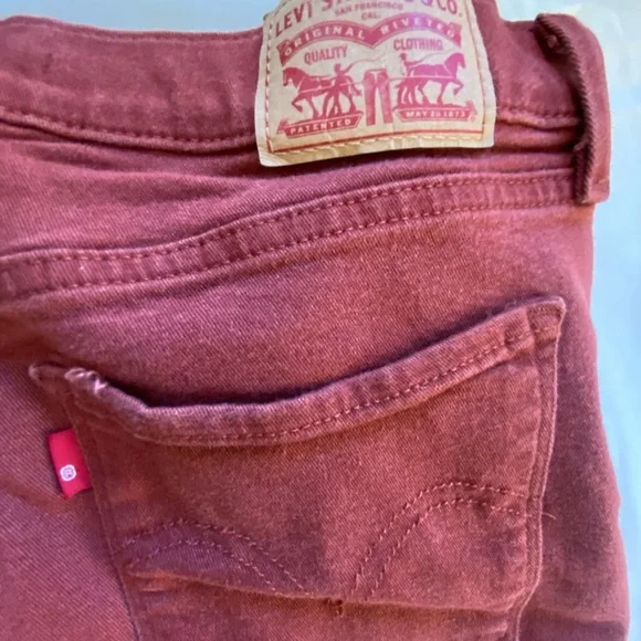 Levi's Brick Red stretch women’s Denim Jeans - Picture 8 of 8